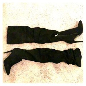 Black Knee High Heel Boots